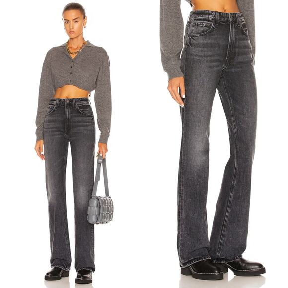 GRLFRND | The Melanie High Rise Boot Cut Black Jeans Rockaway 25 - Picture 1 of 10